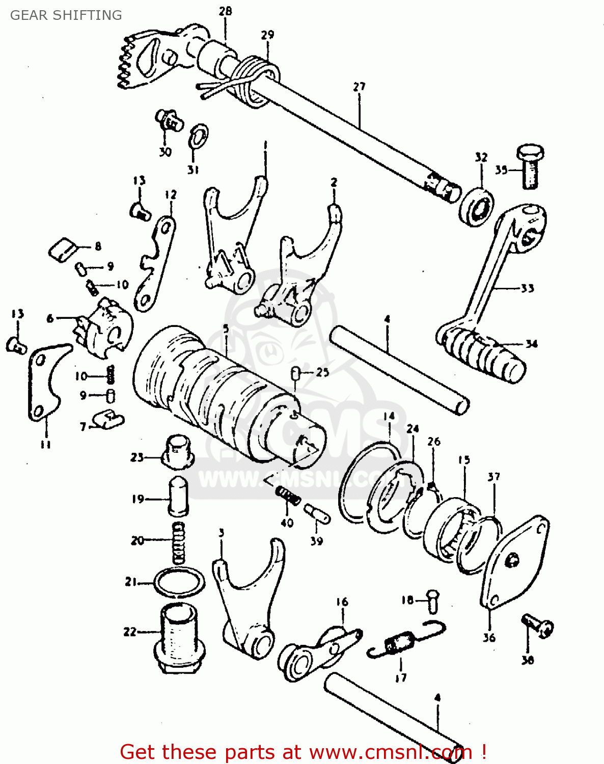 GEAR SHIFTING GT250 1981 (X) (E01 E02 E04 E05 E06 E13 E22 E24 E30 E49)