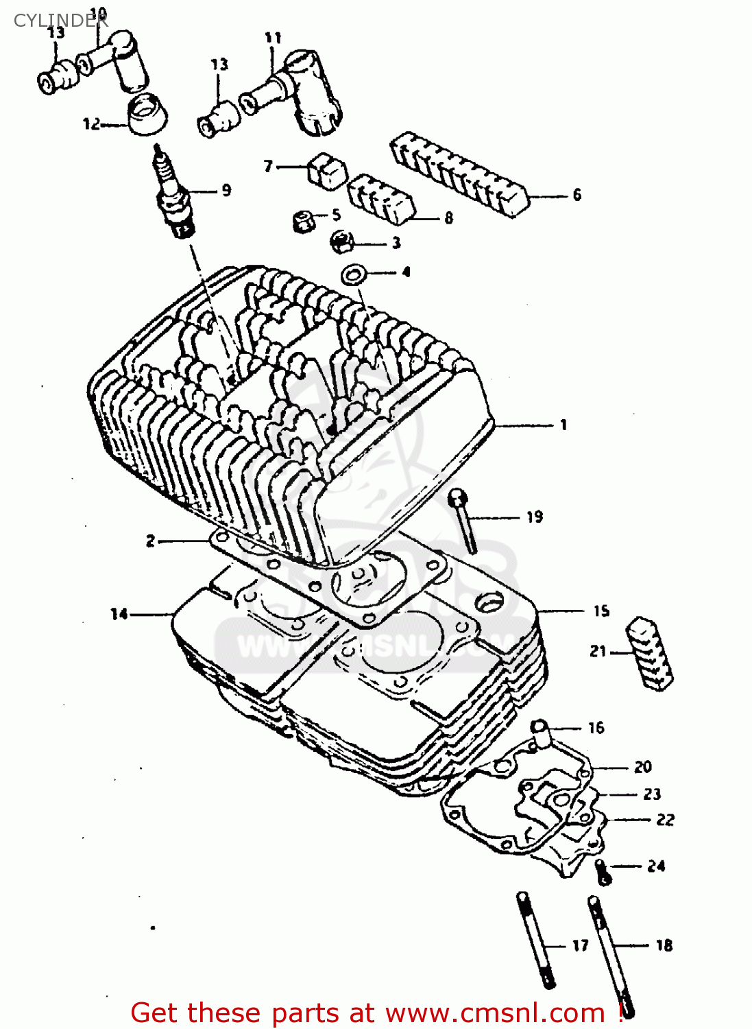 CYLINDER GT250 1981 (X) (E01 E02 E04 E05 E06 E13 E22 E24 E30 E49)