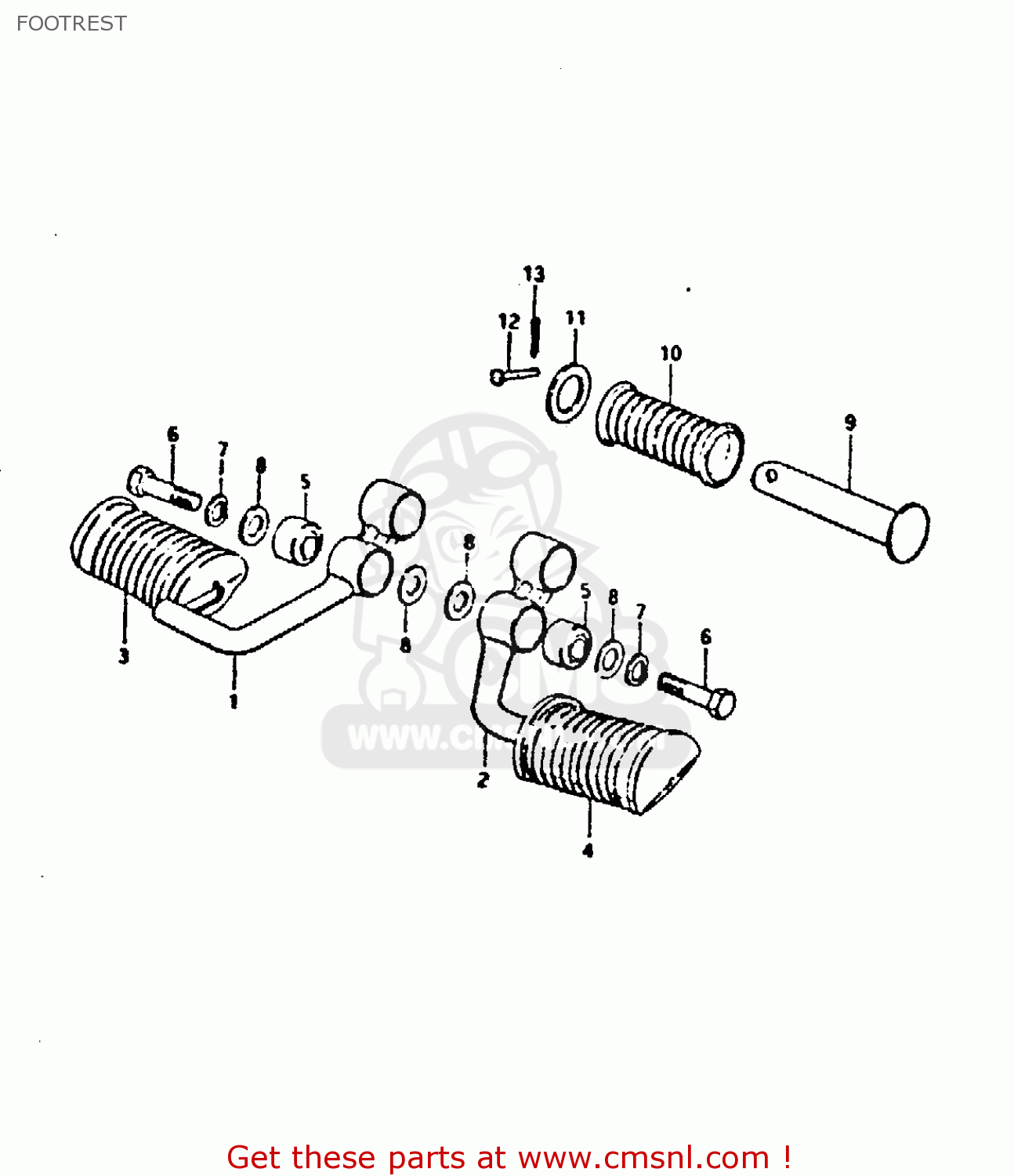 FOOTREST GT250 1981 (X) (E01 E02 E04 E05 E06 E13 E22 E24 E30 E49)