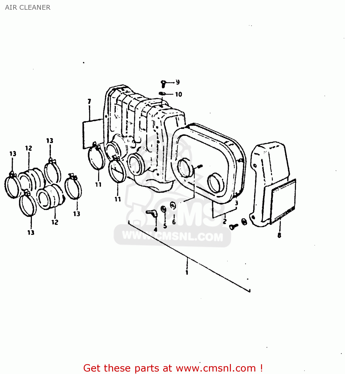 AIR CLEANER GT250 1981 (X) (E01 E02 E04 E05 E06 E13 E22 E24 E30 E49)