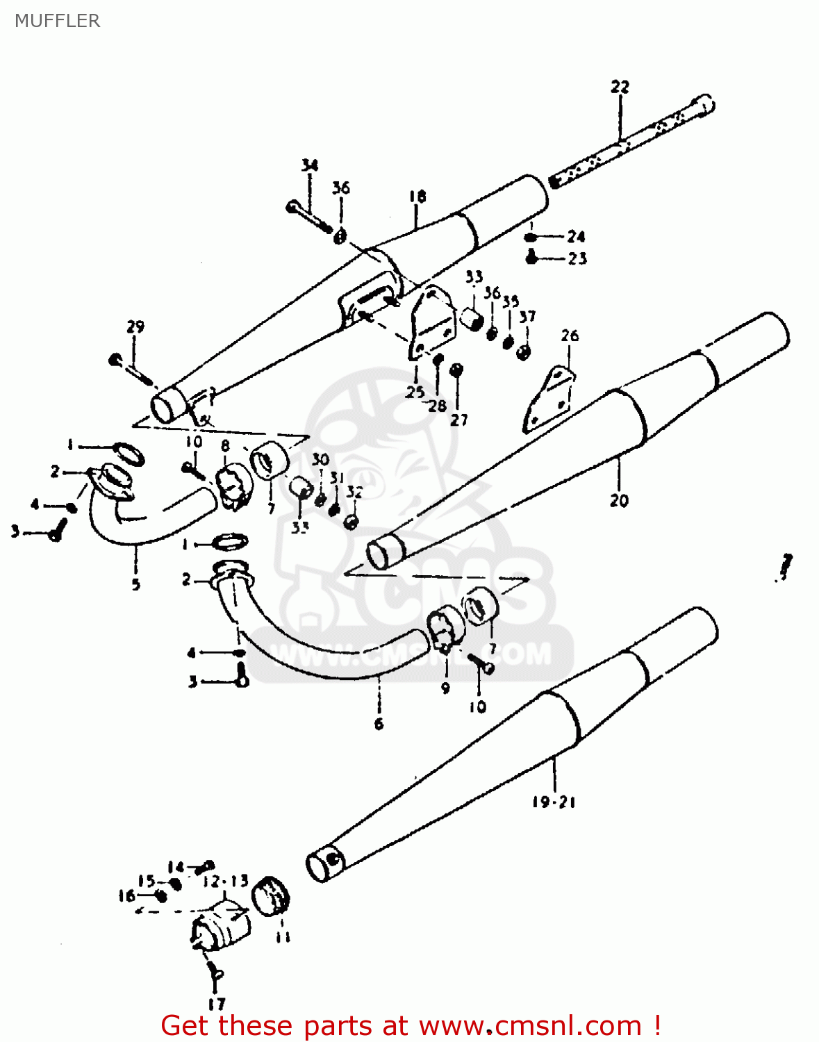 MUFFLER GT250 1981 (X) (E01 E02 E04 E05 E06 E13 E22 E24 E30 E49)