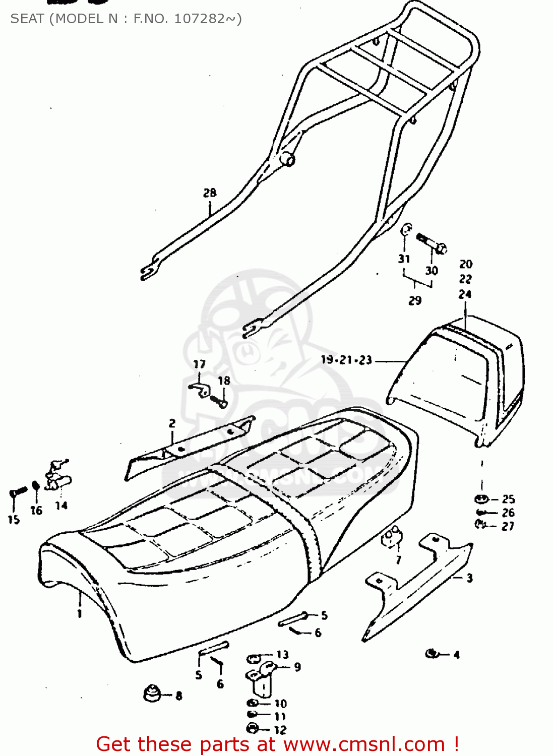 SEAT (MODEL N : F.NO. 107282~) GT250E 1979 (N) (E01 E02 E04 E16 E17 E18 E21 E22 E24 E30 E39)
