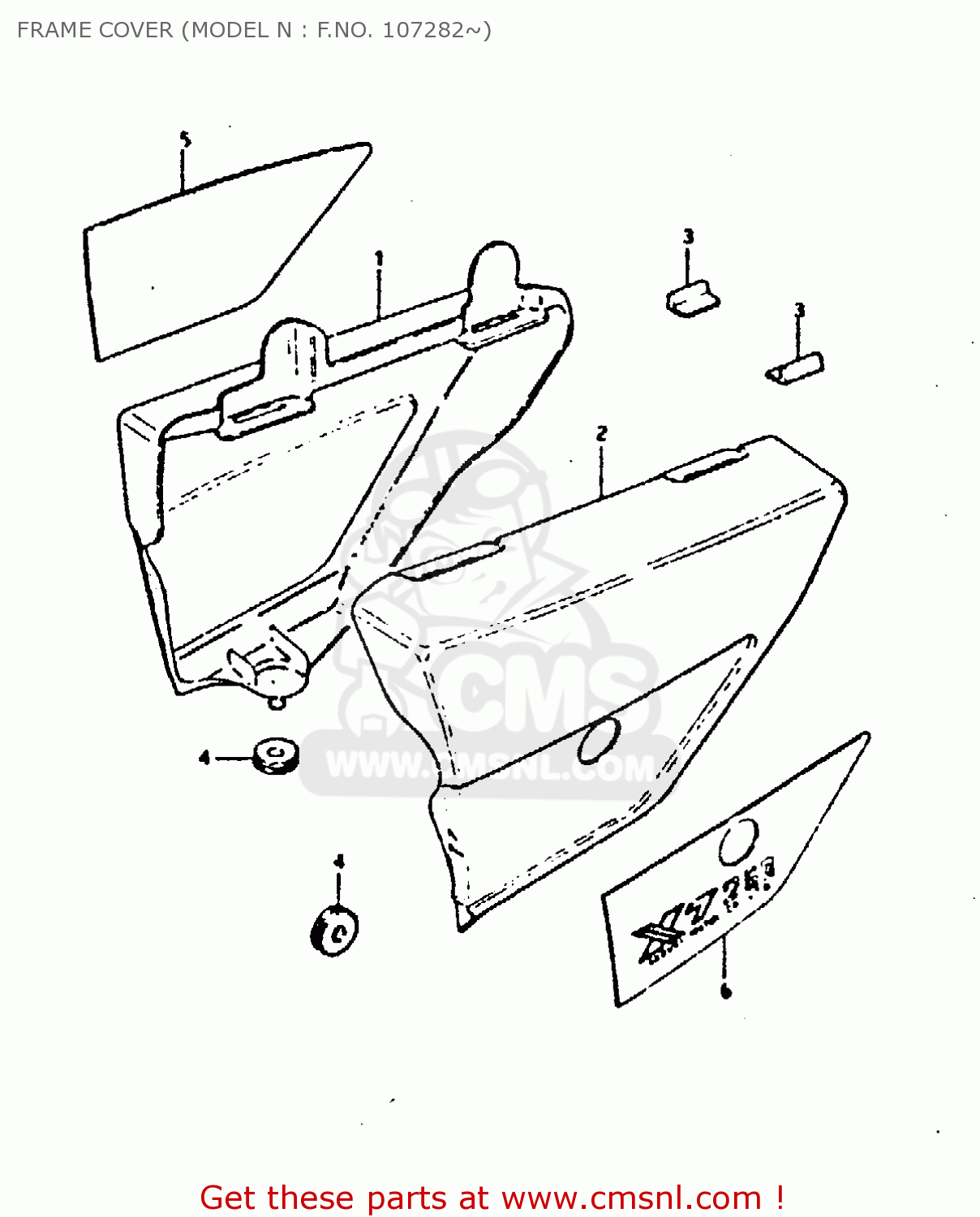 FRAME COVER (MODEL N : F.NO. 107282~) GT250E 1979 (N) (E01 E02 E04 E16 E17 E18 E21 E22 E24 E30 E39)