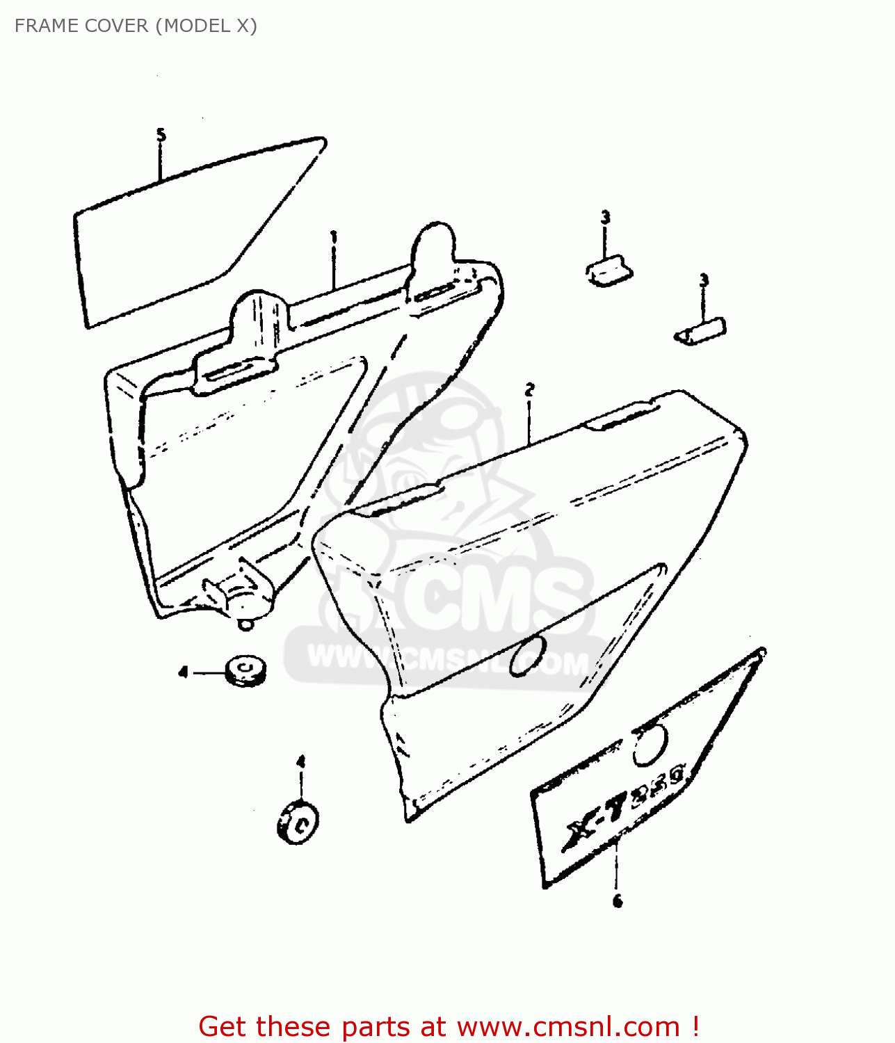 FRAME COVER (MODEL X) GT250E 1979 (N) (E01 E02 E04 E16 E17 E18 E21 E22 E24 E30 E39)