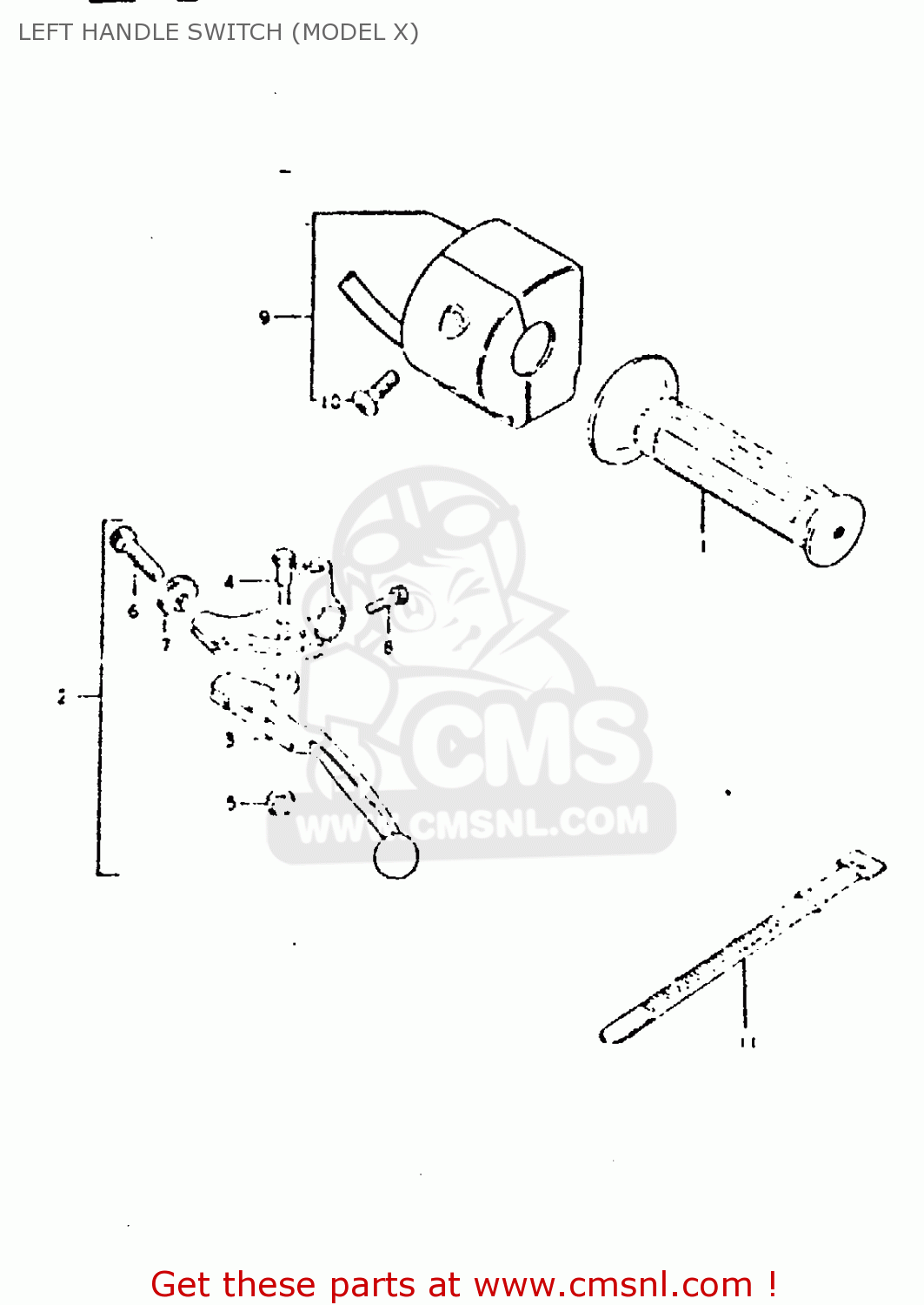 LEFT HANDLE SWITCH (MODEL X) GT250E 1979 (N) (E01 E02 E04 E16 E17 E18 E21 E22 E24 E30 E39)