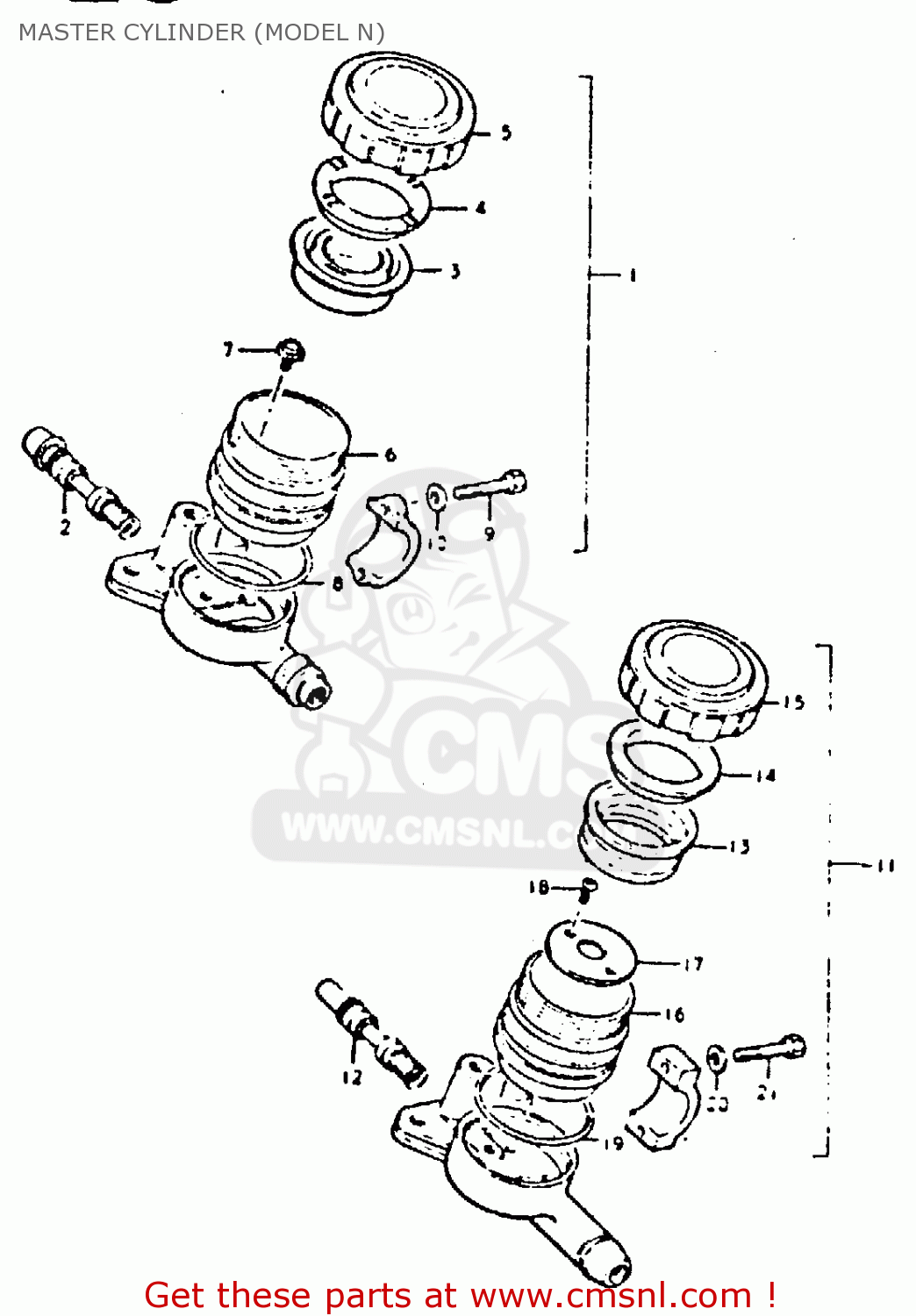 MASTER CYLINDER (MODEL N) GT250E 1979 (N) (E01 E02 E04 E16 E17 E18 E21 E22 E24 E30 E39)