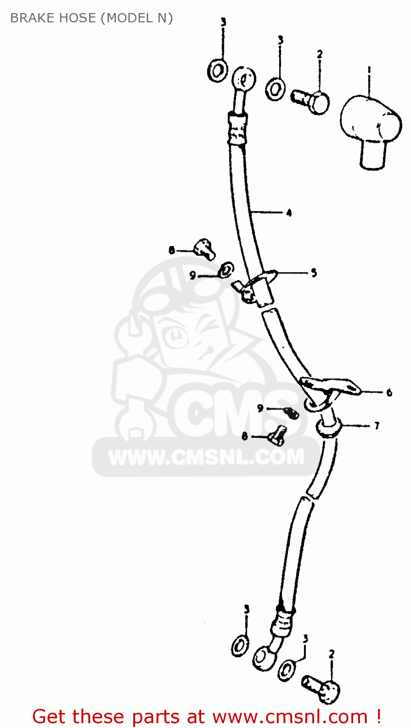 BRAKE HOSE (MODEL N) GT250E 1979 (N) (E01 E02 E04 E16 E17 E18 E21 E22 E24 E30 E39)