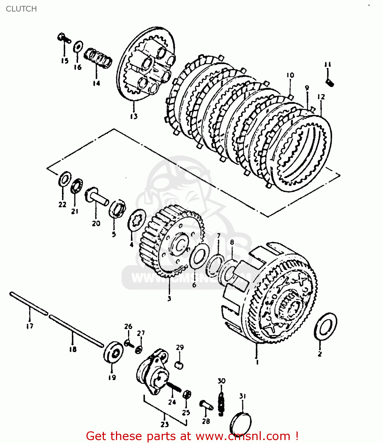 CLUTCH GT250E 1979 (N) (E01 E02 E04 E16 E17 E18 E21 E22 E24 E30 E39)