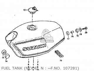 FUEL TANK (MODEL N : ~F.NO. 107281) - GT250E 1979 (N) (E01 E02 E04 E16 E17 E18 E21 E22 E24 E30 E39)