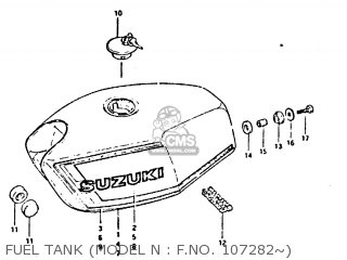 FUEL TANK (MODEL N : F.NO. 107282~) - GT250E 1979 (N) (E01 E02 E04 E16 E17 E18 E21 E22 E24 E30 E39)