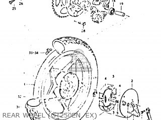 REAR WHEEL (GT250EN, EX) - GT250E 1979 (N) (E01 E02 E04 E16 E17 E18 E21 E22 E24 E30 E39)
