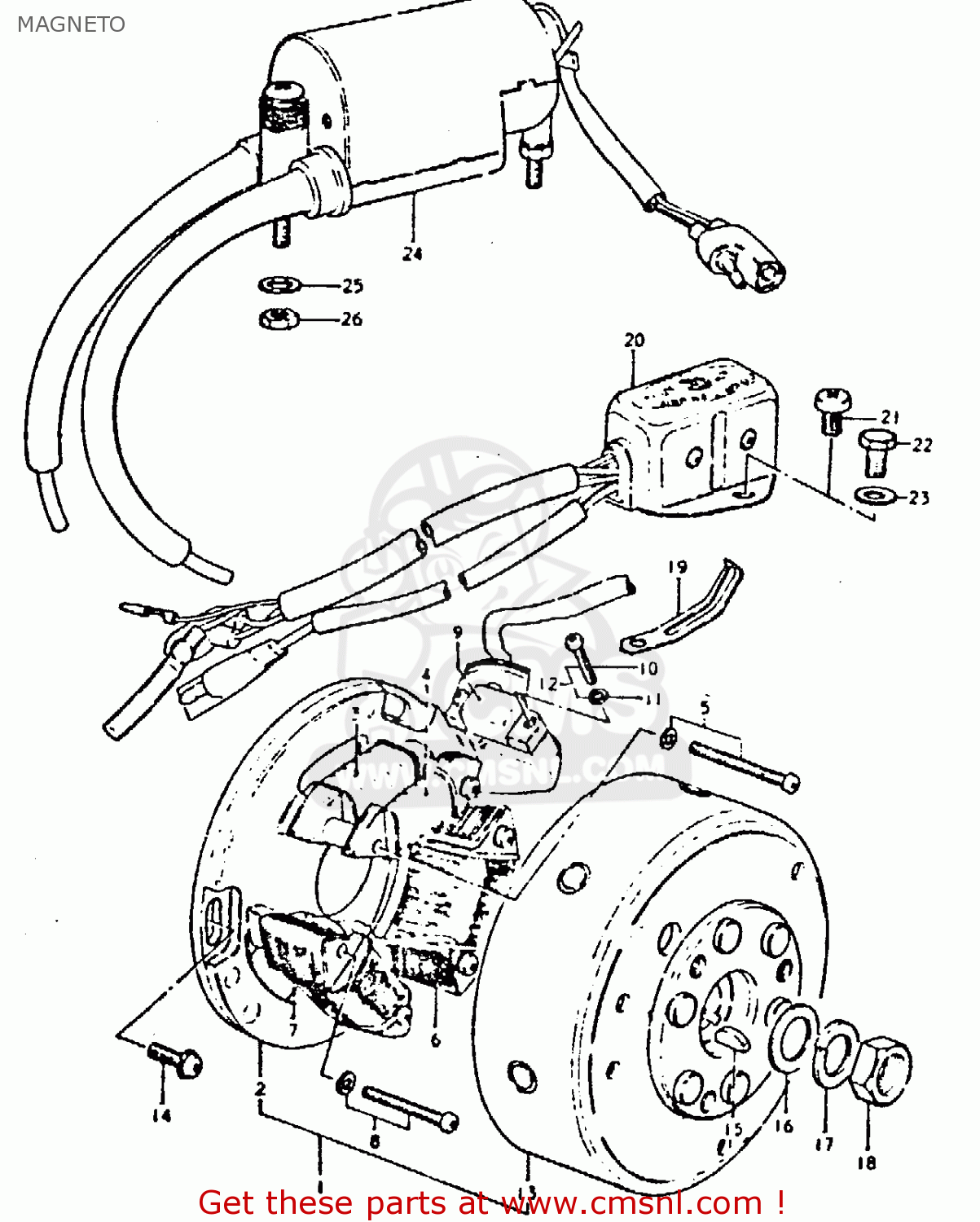 MAGNETO GT250E 1981 (X) (E01 E02 E04 E05 E16 E17 E18 E21 22 24 25 30 39)