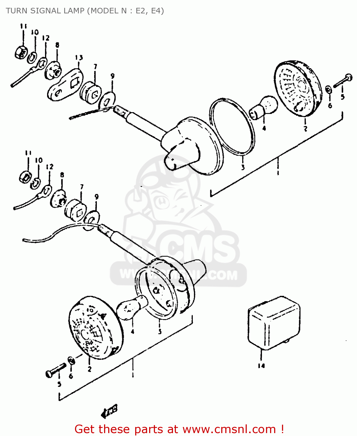 TURN SIGNAL LAMP (MODEL N : E2, E4) GT250E 1981 (X) (E01 E02 E04 E05 E16 E17 E18 E21 22 24 25 30 39)