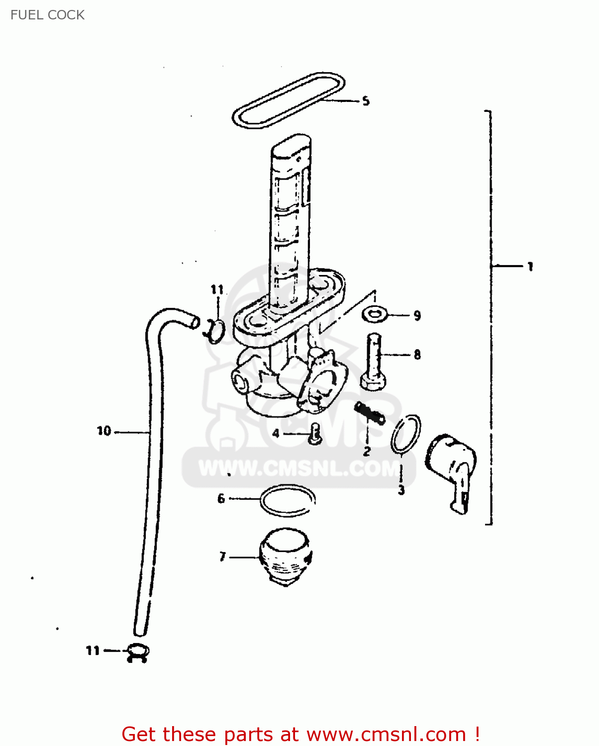 FUEL COCK GT250E 1981 (X) (E01 E02 E04 E05 E16 E17 E18 E21 22 24 25 30 39)