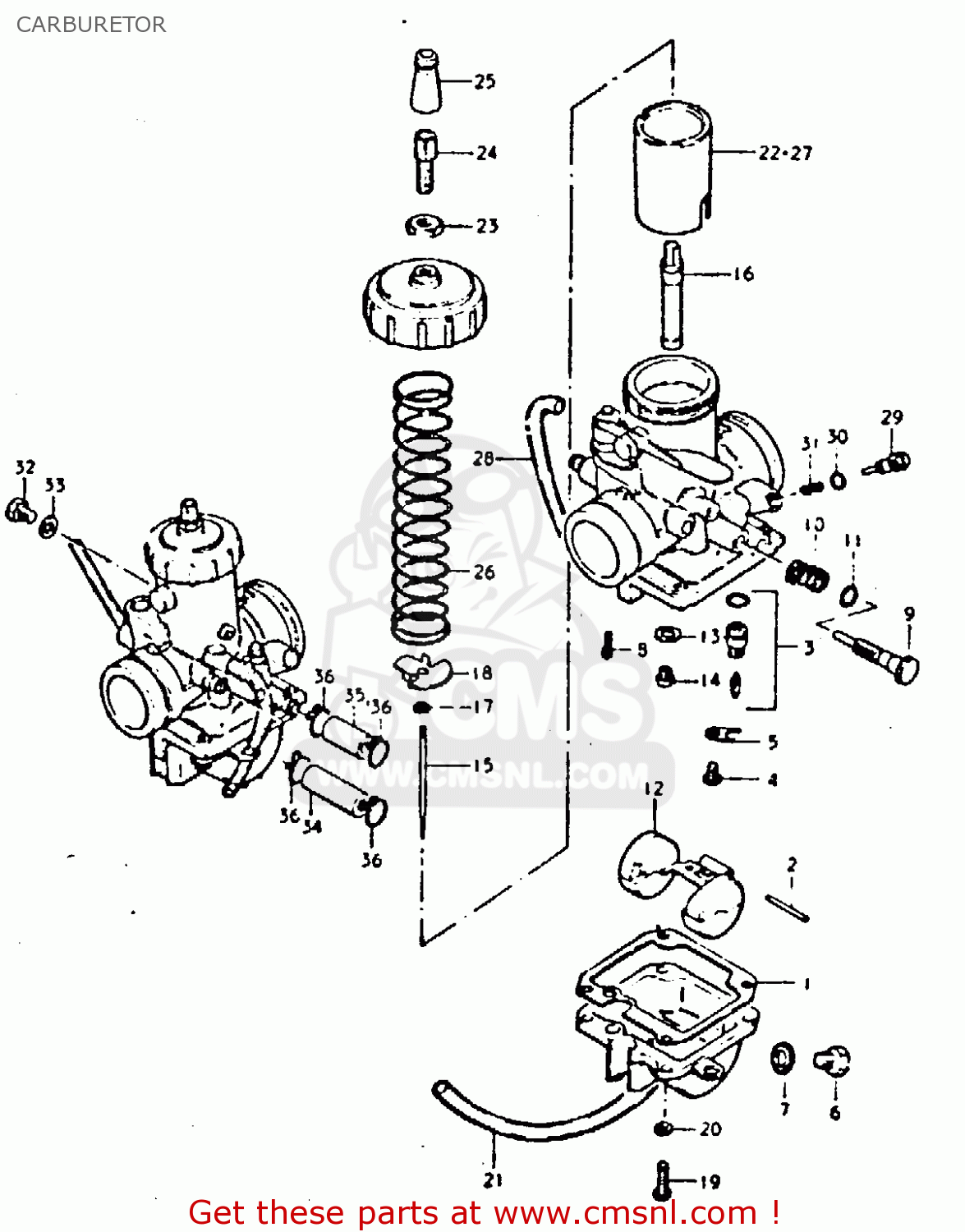 CARBURETOR GT250E 1981 (X) (E01 E02 E04 E05 E16 E17 E18 E21 22 24 25 30 39)
