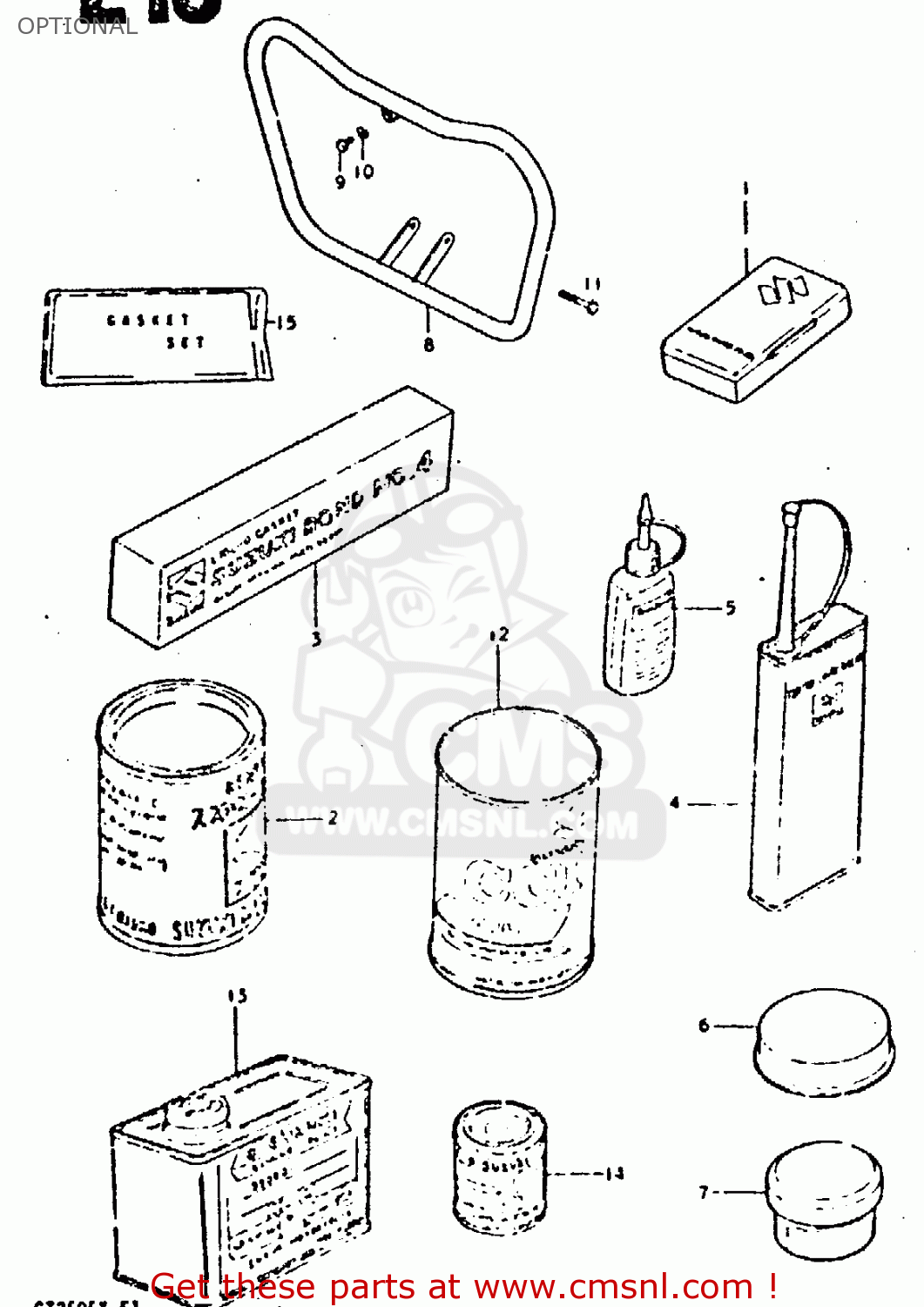 OPTIONAL GT250E 1981 (X) (E01 E02 E04 E05 E16 E17 E18 E21 22 24 25 30 39)