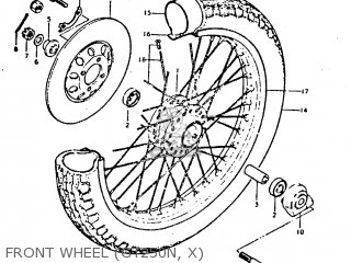 FRONT WHEEL (GT250N, X) - GT250E 1981 (X) (E01 E02 E04 E05 E16 E17 E18 E21 22 24 25 30 39)