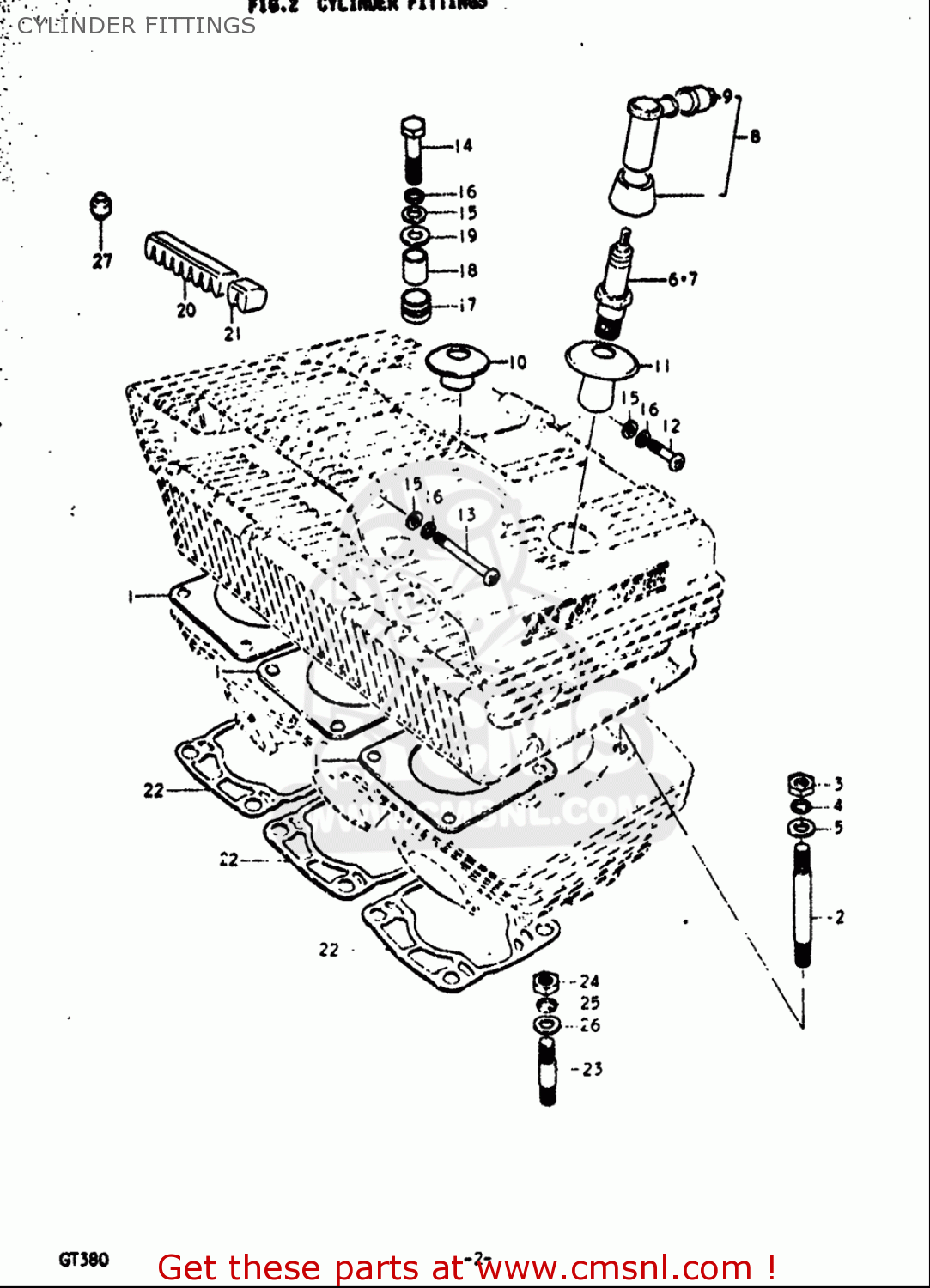 Cylinder Fittings - Gt380 1972 (j) Usa (e03)