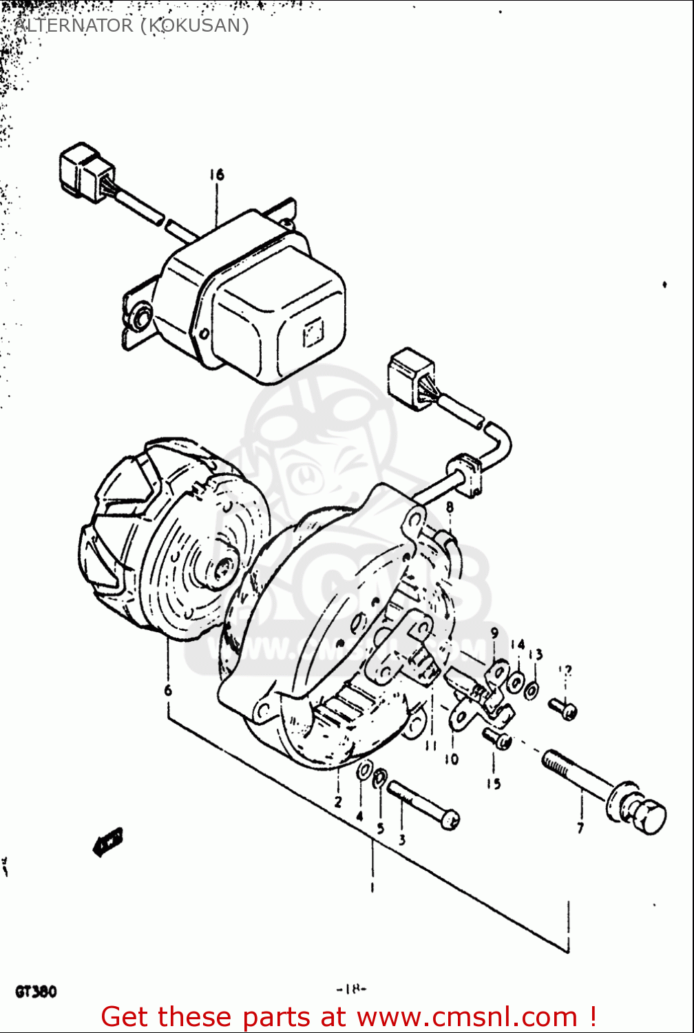 ALTERNATOR (KOKUSAN) GT380 1972 (J) USA (E03)