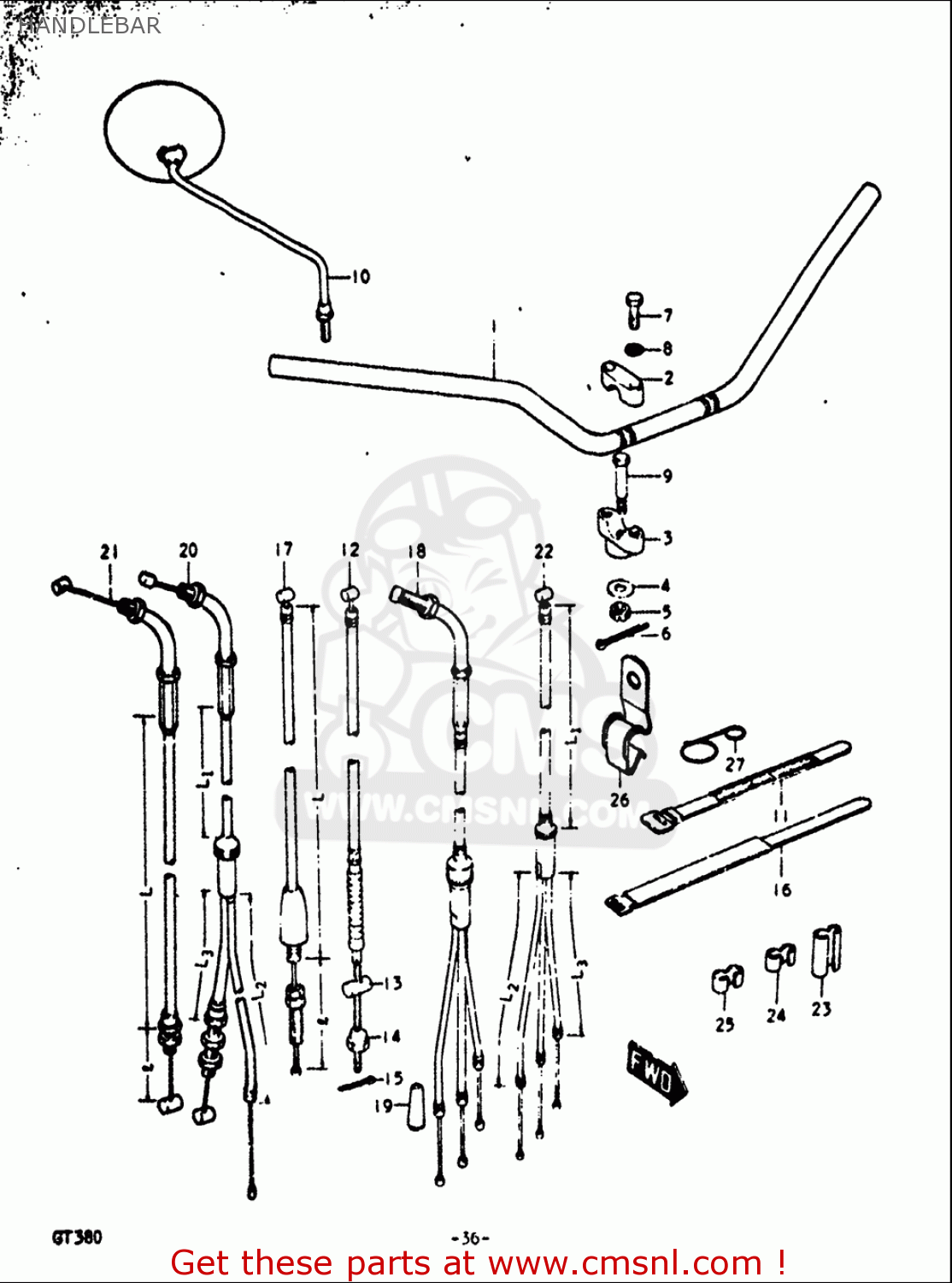 HANDLEBAR GT380 1972 (J) USA (E03)
