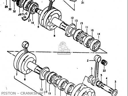 PISTON - CRANKSHAFT - GT380 1972 (J) USA (E03)