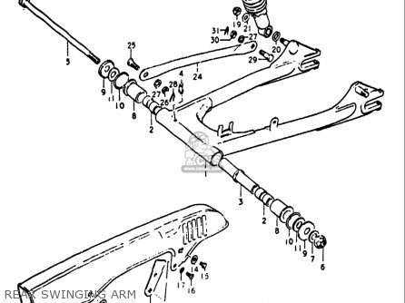 REAR SWINGING ARM - GT380 1972 (J) USA (E03)