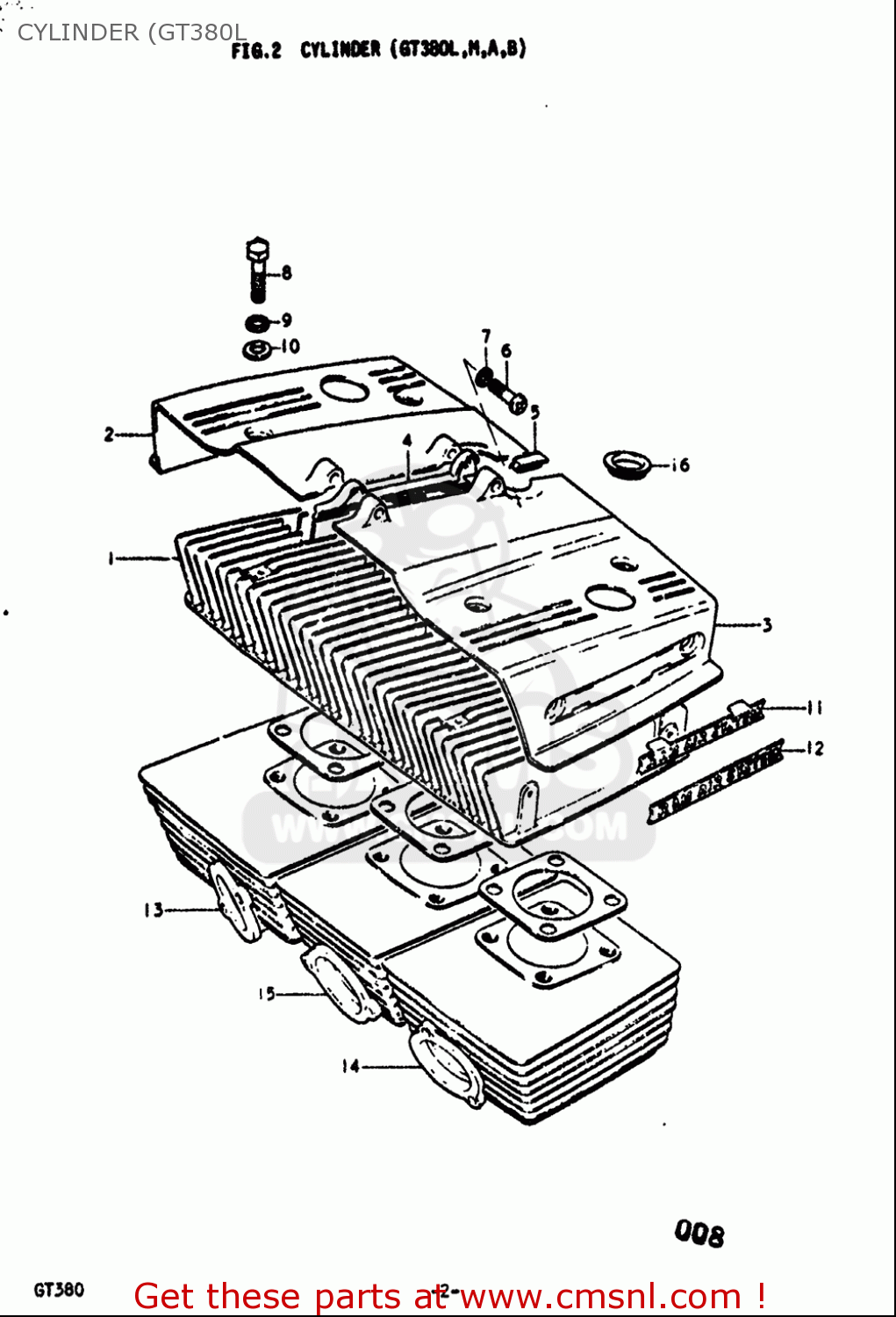 CYLINDER (GT380L GT380 1973 1974 1975 1976 1977 (K) (L) (M) (A) (B) USA (E03)