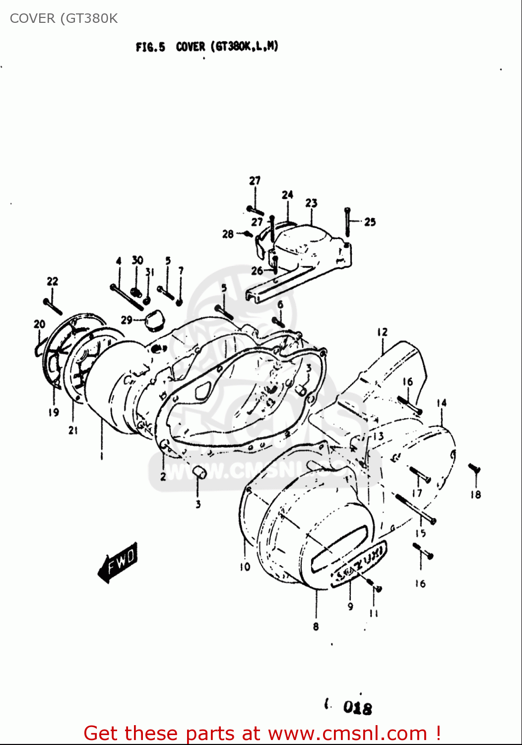 COVER (GT380K GT380 1973 1974 1975 1976 1977 (K) (L) (M) (A) (B) USA (E03)