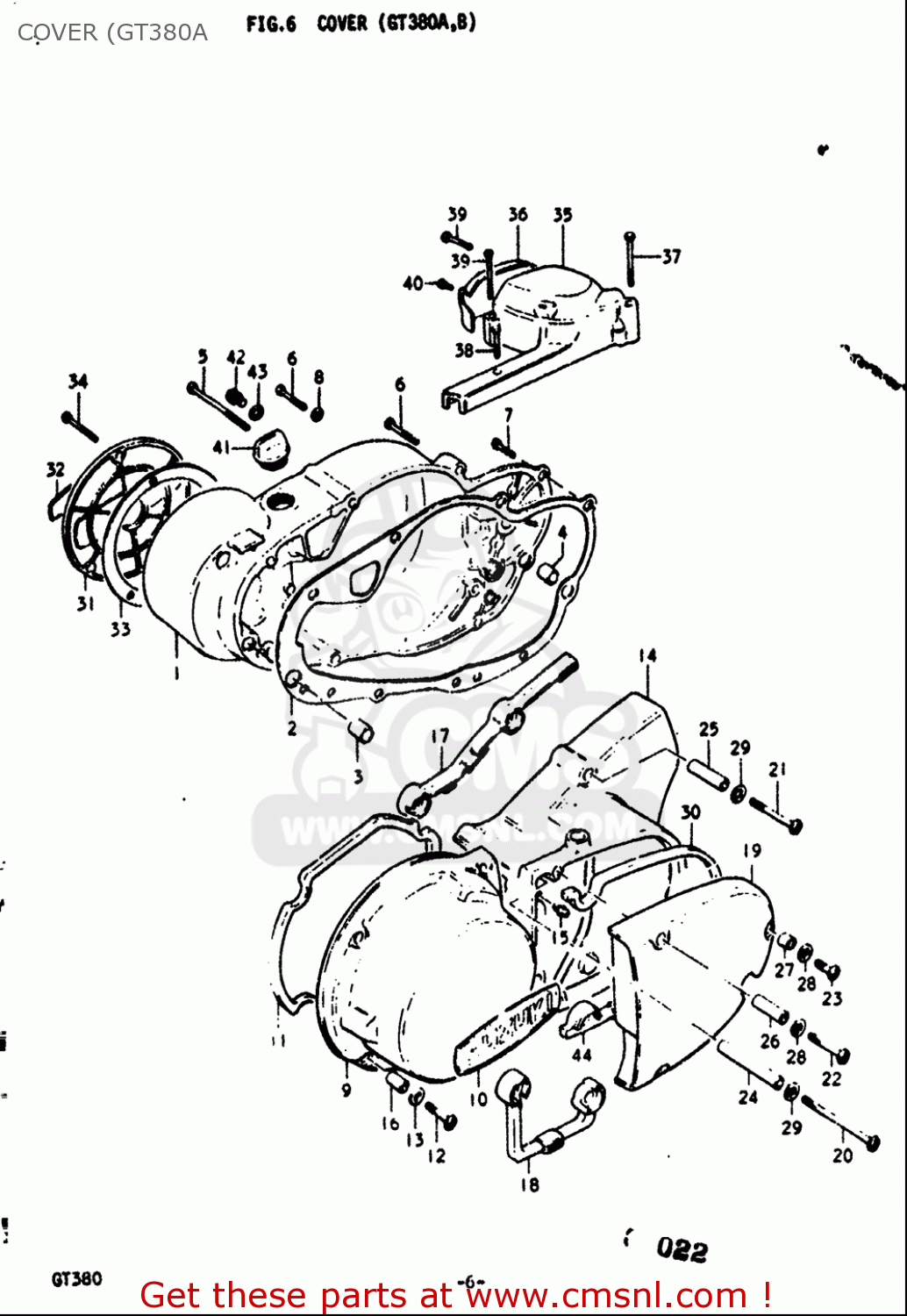 COVER (GT380A GT380 1973 1974 1975 1976 1977 (K) (L) (M) (A) (B) USA (E03)