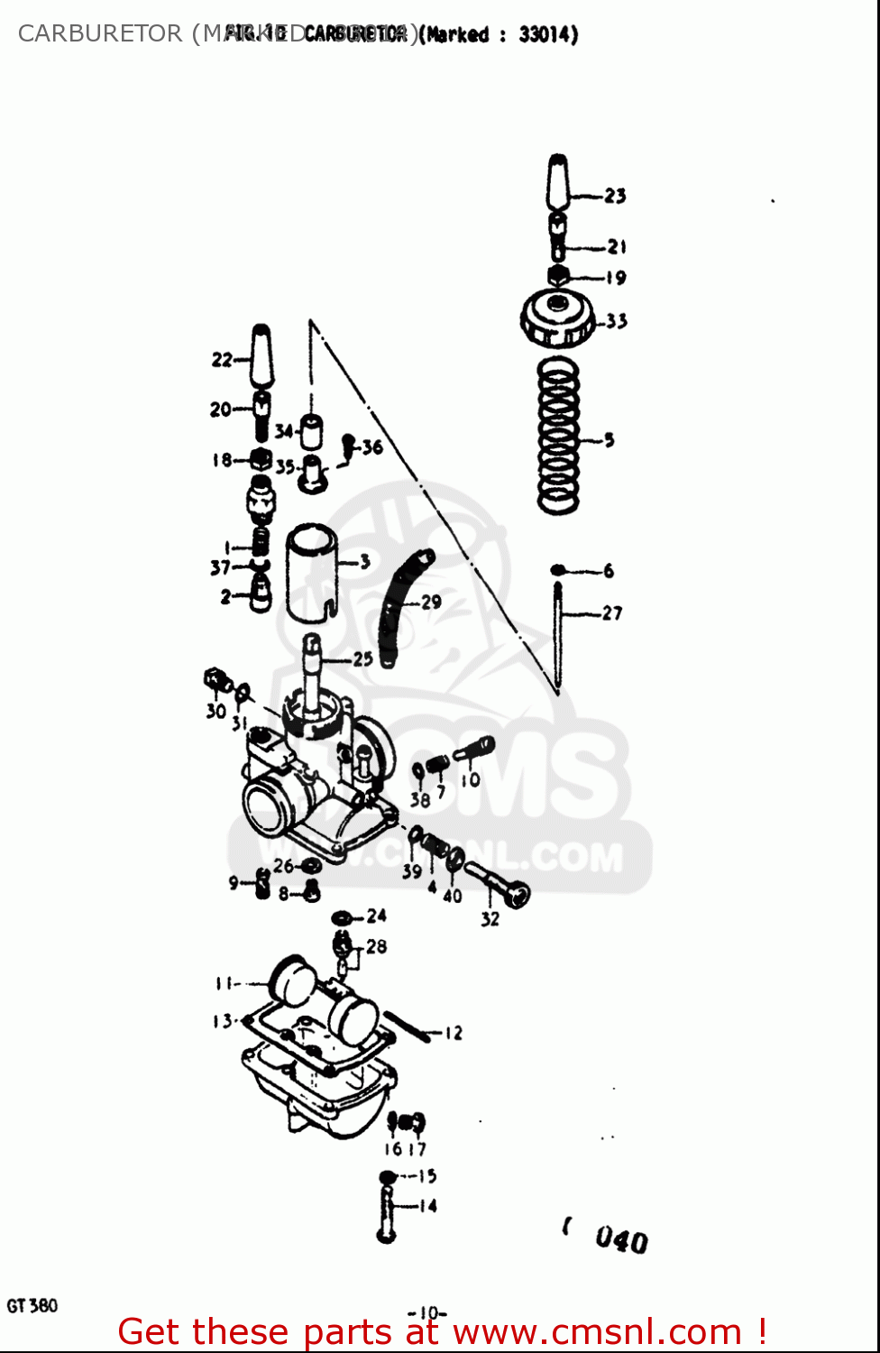 CARBURETOR (MARKED : 33014) GT380 1973 1974 1975 1976 1977 (K) (L) (M) (A) (B) USA (E03)