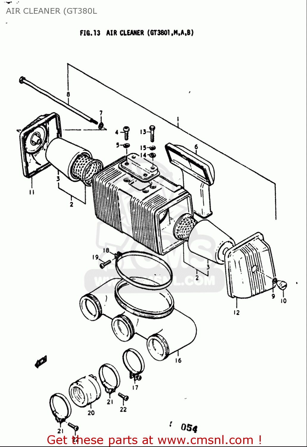 AIR CLEANER (GT380L GT380 1973 1974 1975 1976 1977 (K) (L) (M) (A) (B) USA (E03)