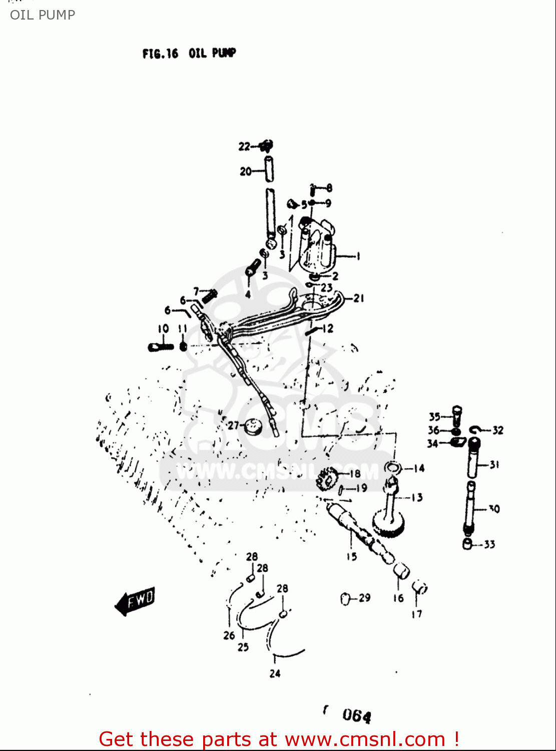 OIL PUMP GT380 1973 1974 1975 1976 1977 (K) (L) (M) (A) (B) USA (E03)