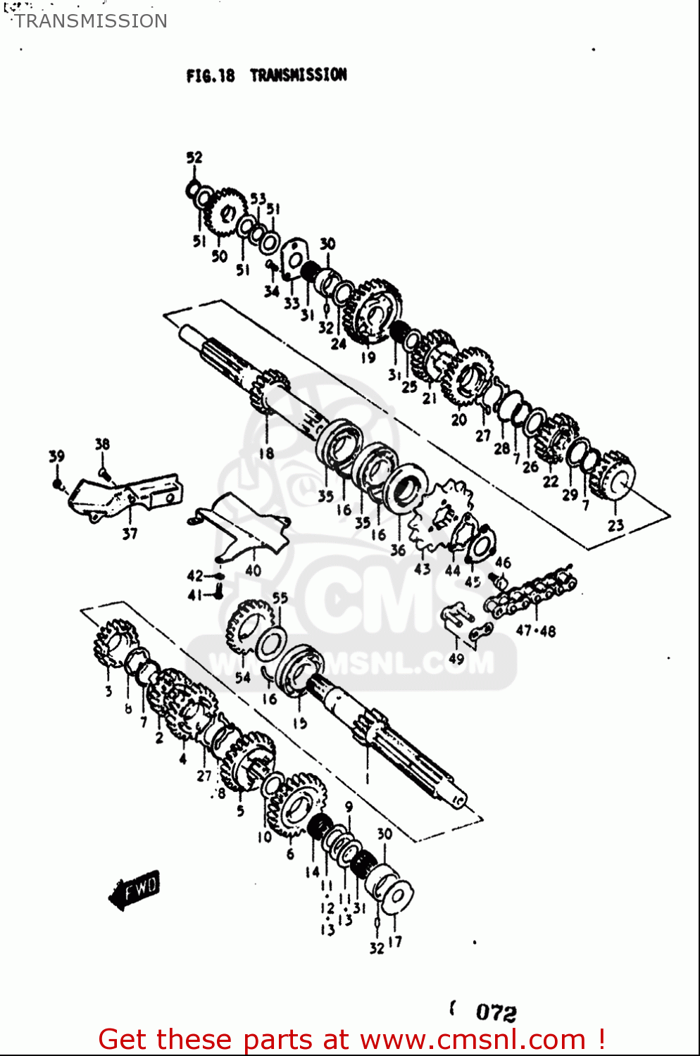 TRANSMISSION GT380 1973 1974 1975 1976 1977 (K) (L) (M) (A) (B) USA (E03)