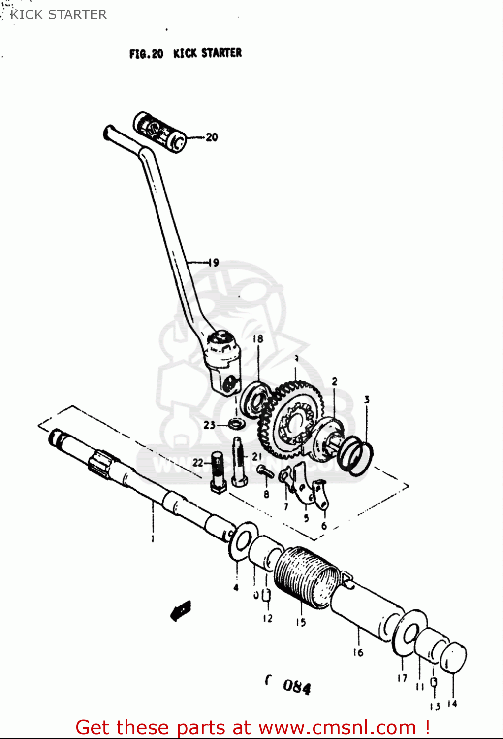 KICK STARTER GT380 1973 1974 1975 1976 1977 (K) (L) (M) (A) (B) USA (E03)
