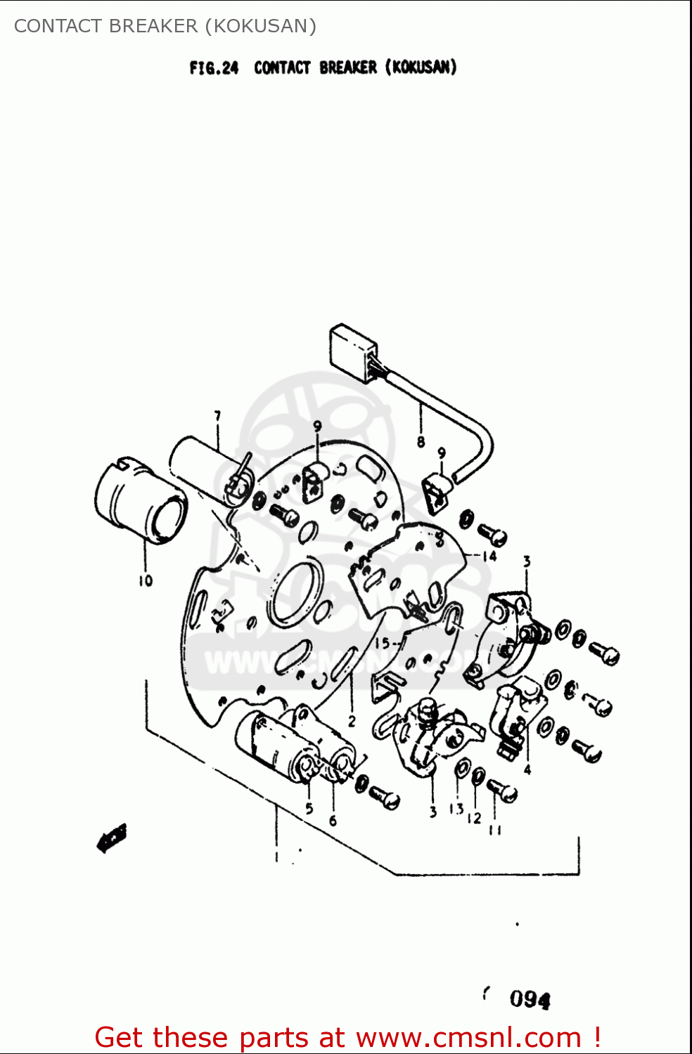 CONTACT BREAKER (KOKUSAN) GT380 1973 1974 1975 1976 1977 (K) (L) (M) (A) (B) USA (E03)