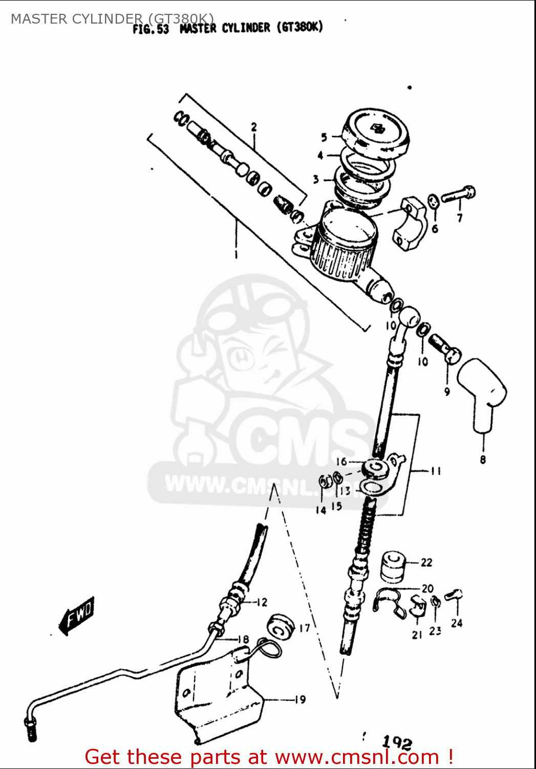 MASTER CYLINDER (GT380K) GT380 1973 1974 1975 1976 1977 (K) (L) (M) (A) (B) USA (E03)