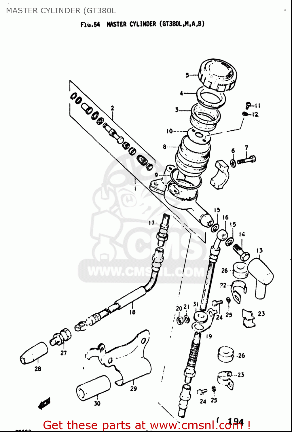 MASTER CYLINDER (GT380L GT380 1973 1974 1975 1976 1977 (K) (L) (M) (A) (B) USA (E03)