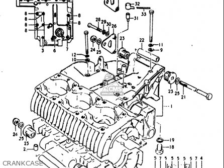 CRANKCASE - GT380 1973 1974 1975 1976 1977 (K) (L) (M) (A) (B) USA (E03)