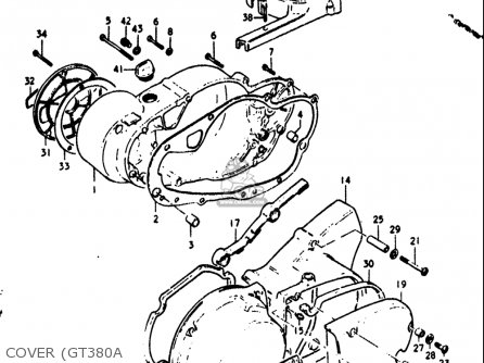 COVER (GT380A - GT380 1973 1974 1975 1976 1977 (K) (L) (M) (A) (B) USA (E03)
