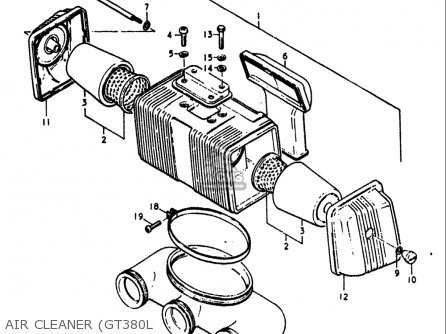 AIR CLEANER (GT380L - GT380 1973 1974 1975 1976 1977 (K) (L) (M) (A) (B) USA (E03)