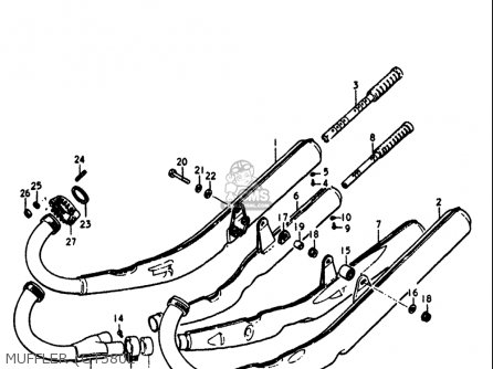 MUFFLER (GT380L - GT380 1973 1974 1975 1976 1977 (K) (L) (M) (A) (B) USA (E03)