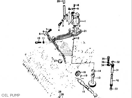 OIL PUMP - GT380 1973 1974 1975 1976 1977 (K) (L) (M) (A) (B) USA (E03)
