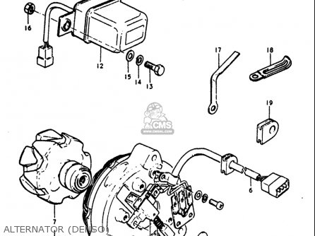 ALTERNATOR (DENSO) - GT380 1973 1974 1975 1976 1977 (K) (L) (M) (A) (B) USA (E03)