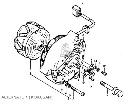 ALTERNATOR (KOKUSAN) - GT380 1973 1974 1975 1976 1977 (K) (L) (M) (A) (B) USA (E03)