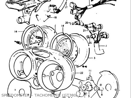 SPEEDOMETER - TACHOMETER (GT380L - GT380 1973 1974 1975 1976 1977 (K) (L) (M) (A) (B) USA (E03)