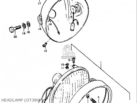 HEADLAMP (GT380K) - GT380 1973 1974 1975 1976 1977 (K) (L) (M) (A) (B) USA (E03)