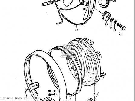 HEADLAMP [GT380L - GT380 1973 1974 1975 1976 1977 (K) (L) (M) (A) (B) USA (E03)