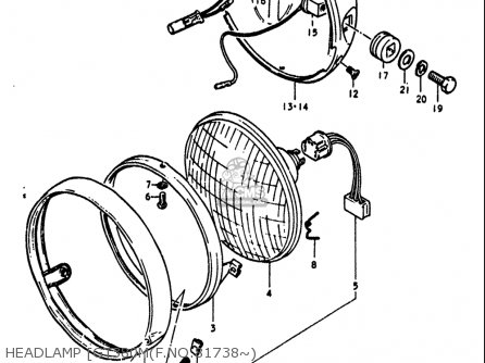 HEADLAMP [GT380M(F.NO.81738~) - GT380 1973 1974 1975 1976 1977 (K) (L) (M) (A) (B) USA (E03)