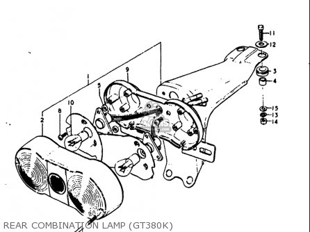 REAR COMBINATION LAMP (GT380K) - GT380 1973 1974 1975 1976 1977 (K) (L) (M) (A) (B) USA (E03)
