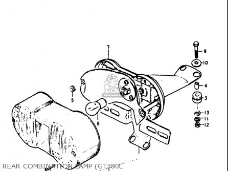REAR COMBINATION LAMP (GT380L - GT380 1973 1974 1975 1976 1977 (K) (L) (M) (A) (B) USA (E03)